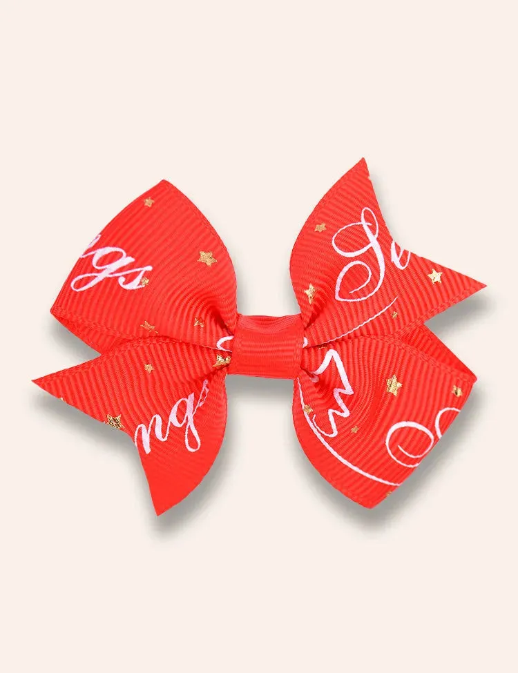 2PCS Christmas Ribbed Bow Hairpins - Image 6
