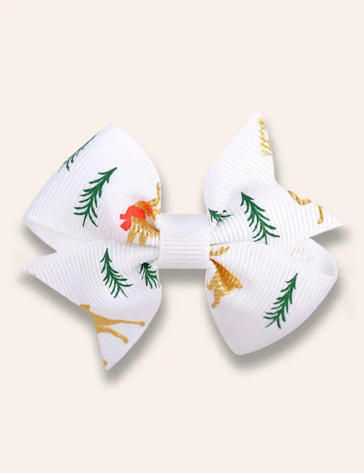 2PCS Christmas Ribbed Bow Hairpins - Image 7