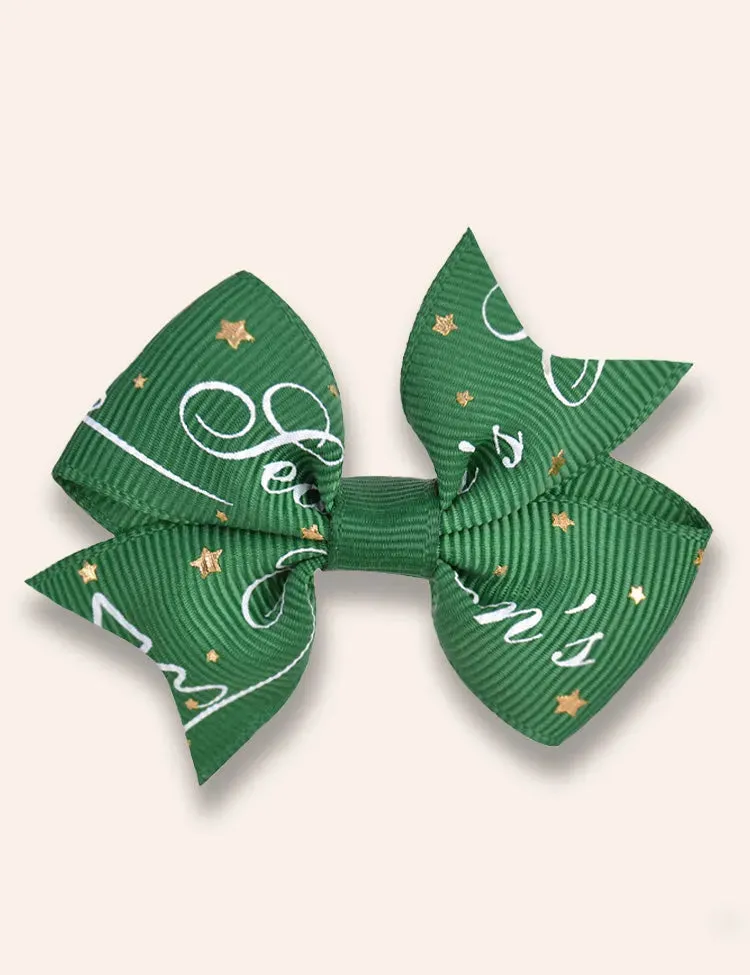 2PCS Christmas Ribbed Bow Hairpins - Image 8