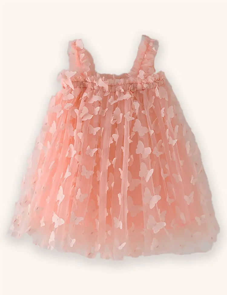 3D Butterfly Flower Tulle Dress - Image 4