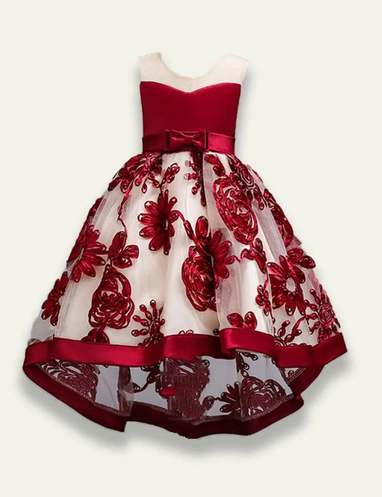 3D Embroidered Tail Party Dress - Image 2
