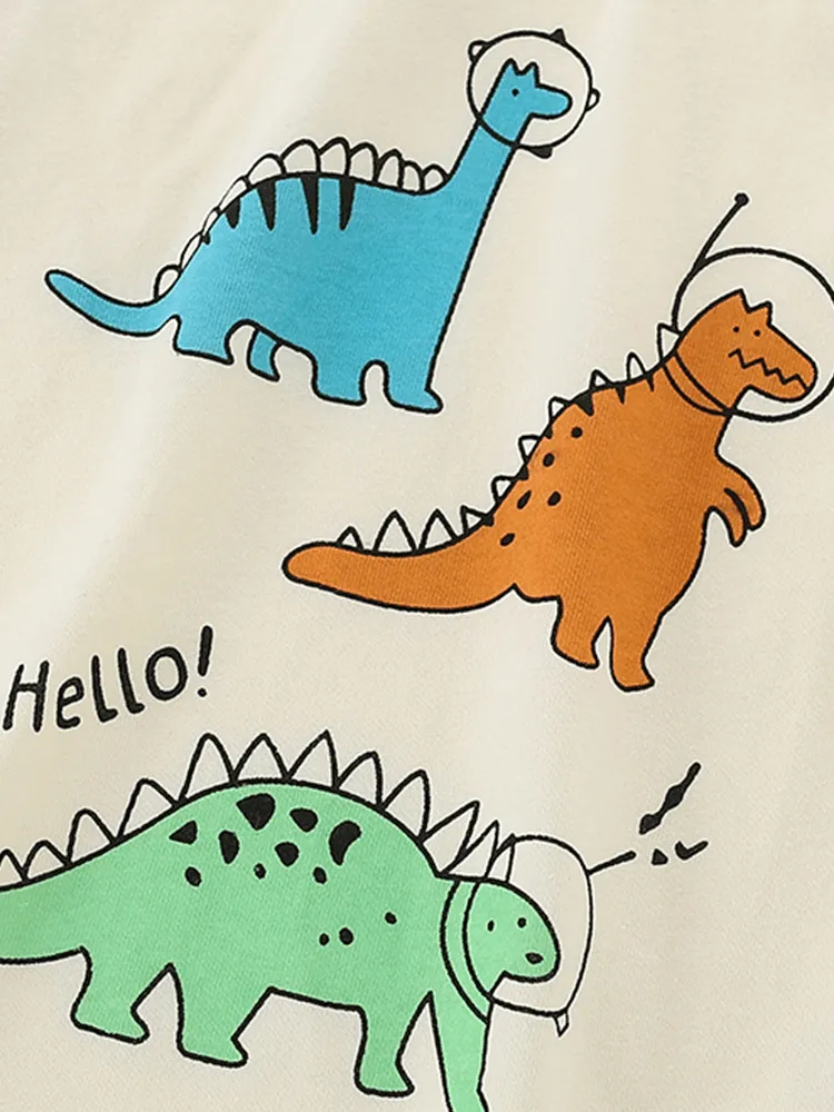 Alien Dinosaur Printed Long-Sleeved T-shirt - Image 2