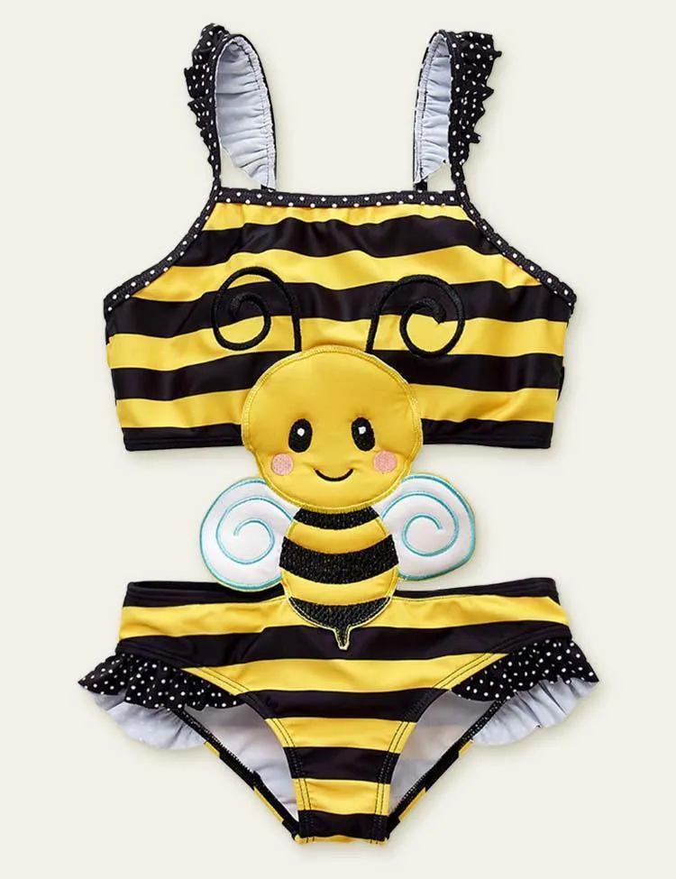Animal Cute Appliqué One-Piece Swimsuit - Image 3