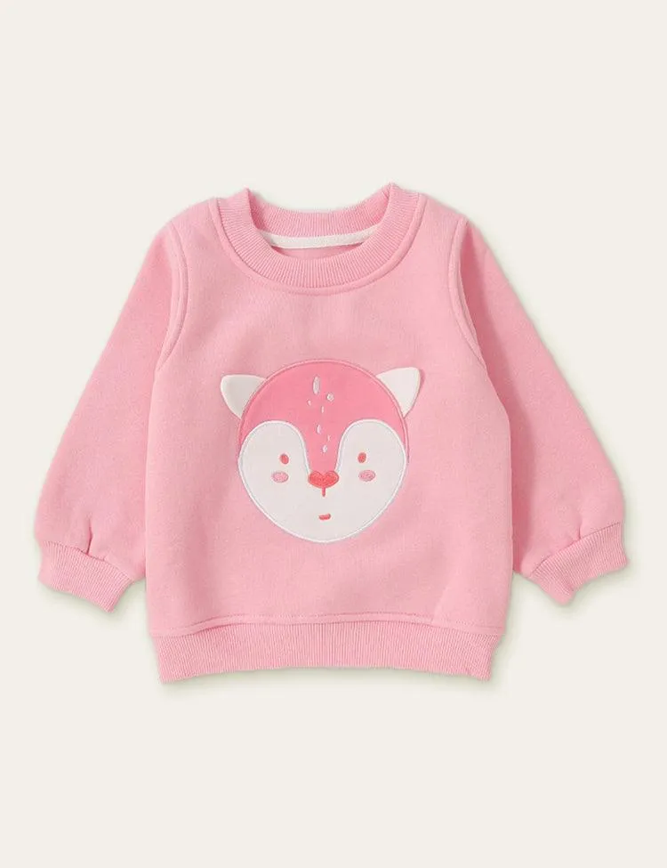 Animal Unicorn Appliqué Embroidered Sweatshirt - Image 5