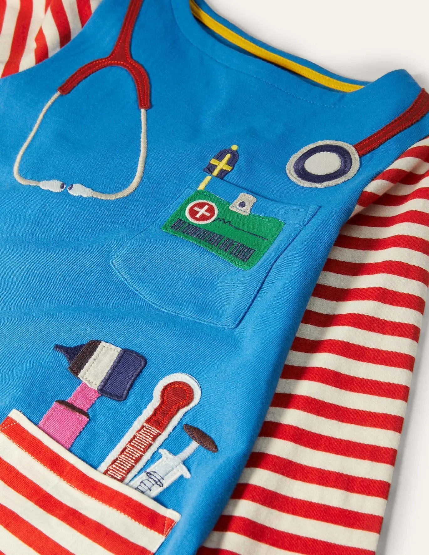 Scientist Appliqué Pocket Long Sleeves Dress - Image 4