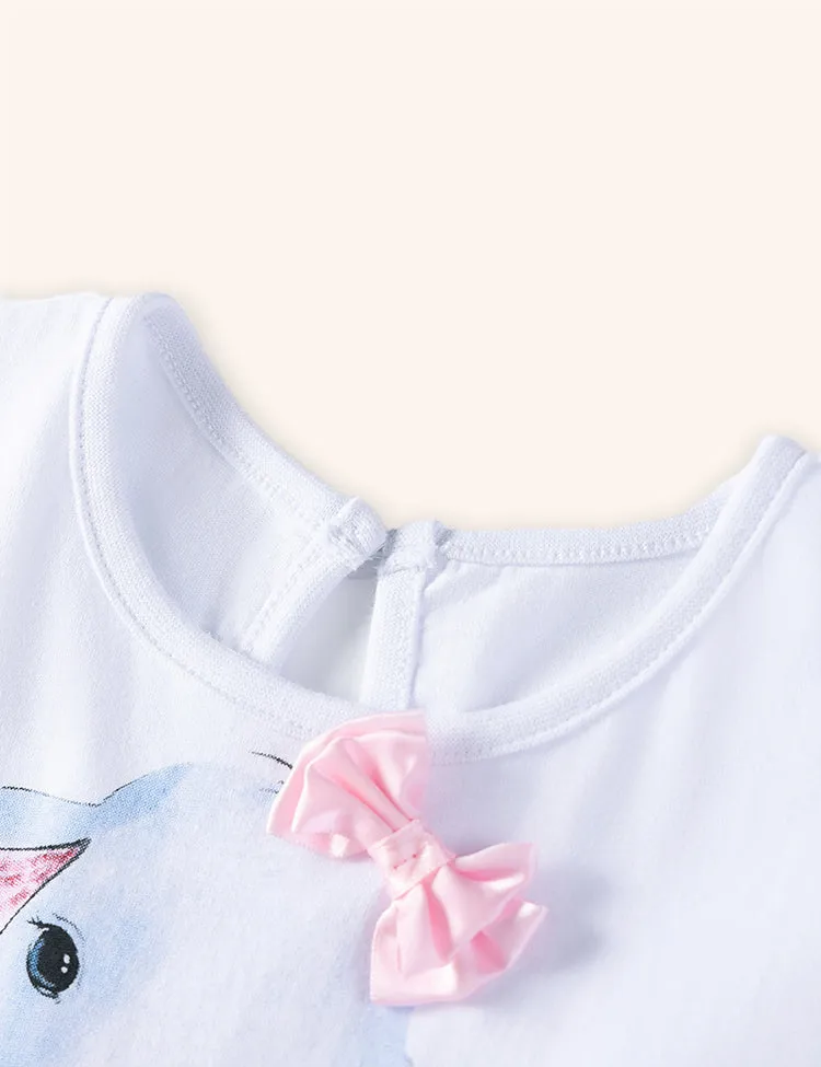 Baby Elephant Bow Printed Dress - Image 3