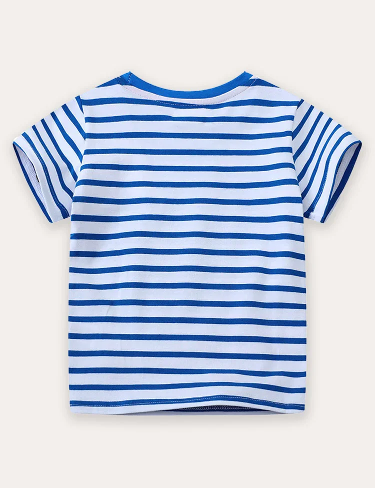 Backhoe Applique Short Sleeve T-Shirt - Image 2
