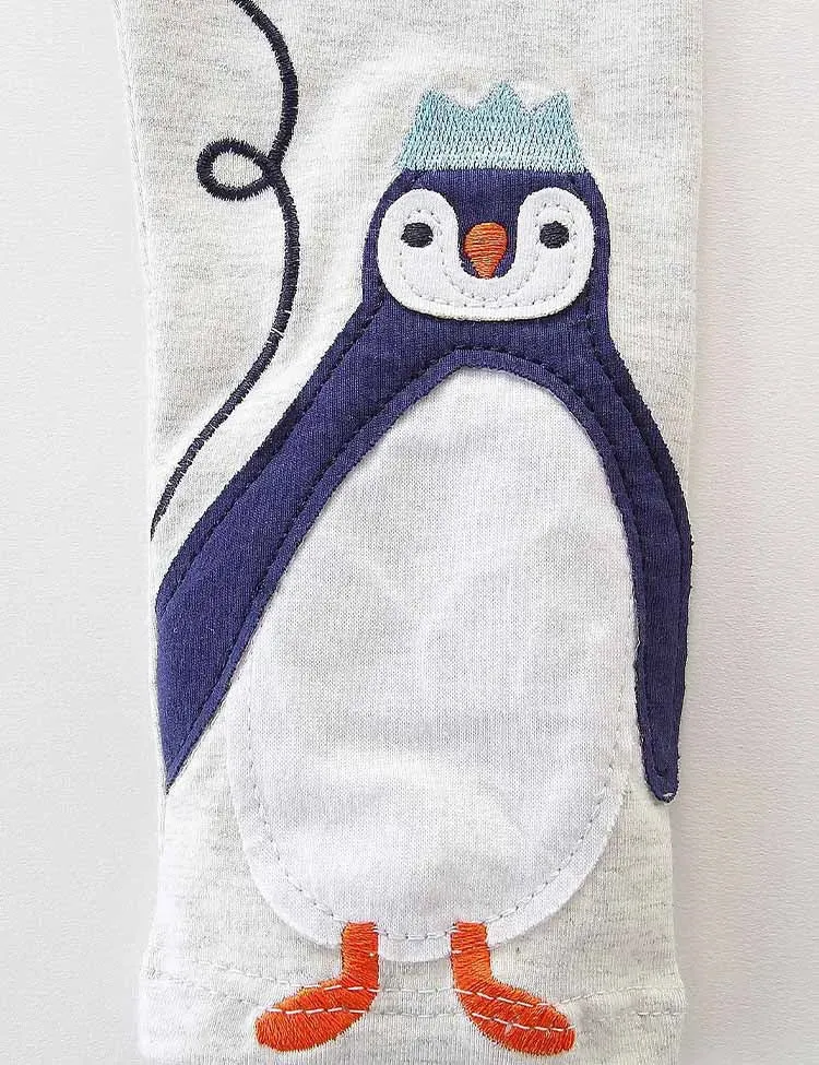 Balloon Penguin Appliqué Leggings - Image 2