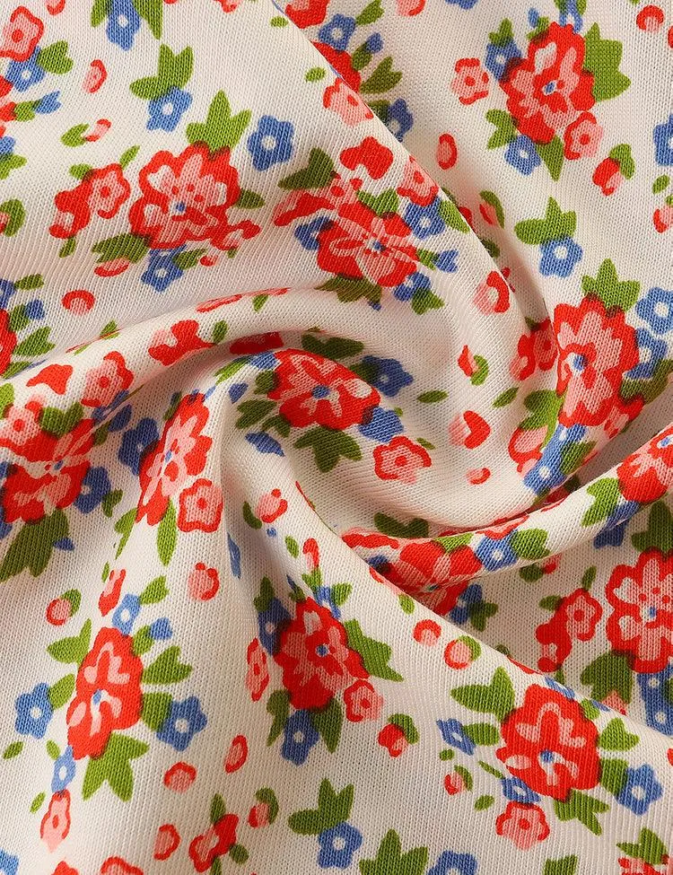 Bee Embroidery Floral Printed Dress - Image 5
