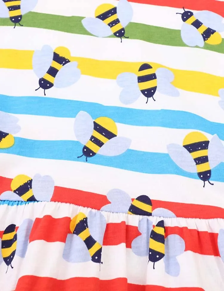 Bee Print Striped Dress - Image 4