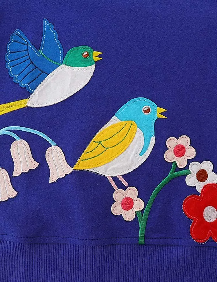 Bird Flower Appliqué Sweatshirt - Image 8