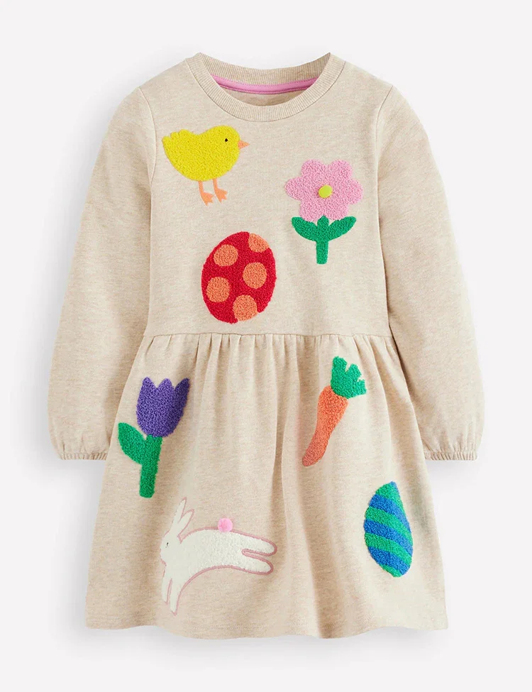 Boucle Appliqué Sweat Dress