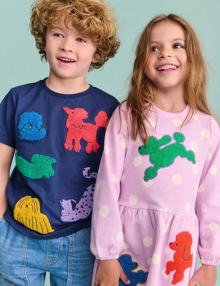 Boucle Appliqué Sweat Dress - Image 4