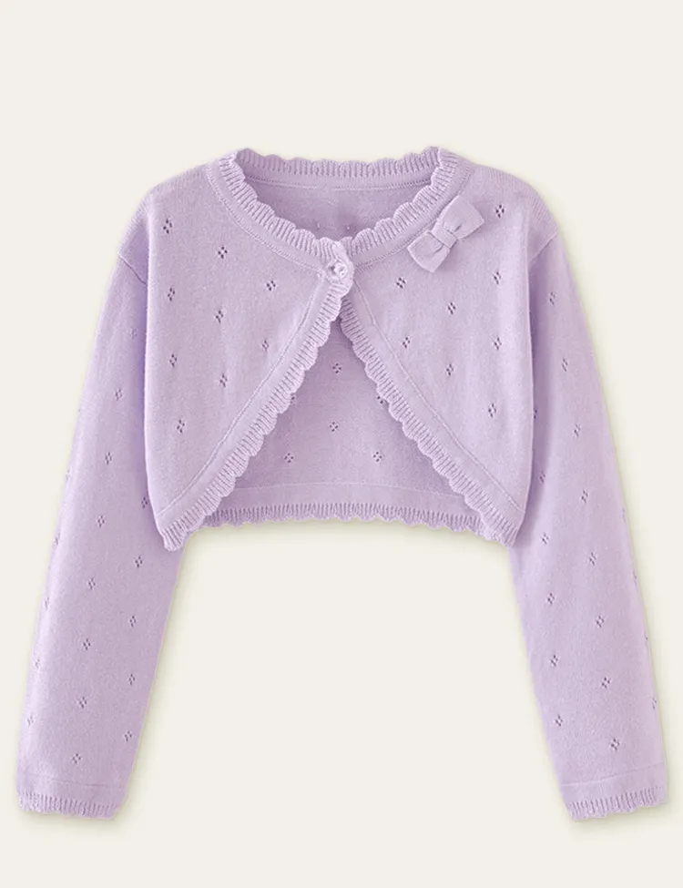Bow Hollow out Sweater Cardigan - Image 2