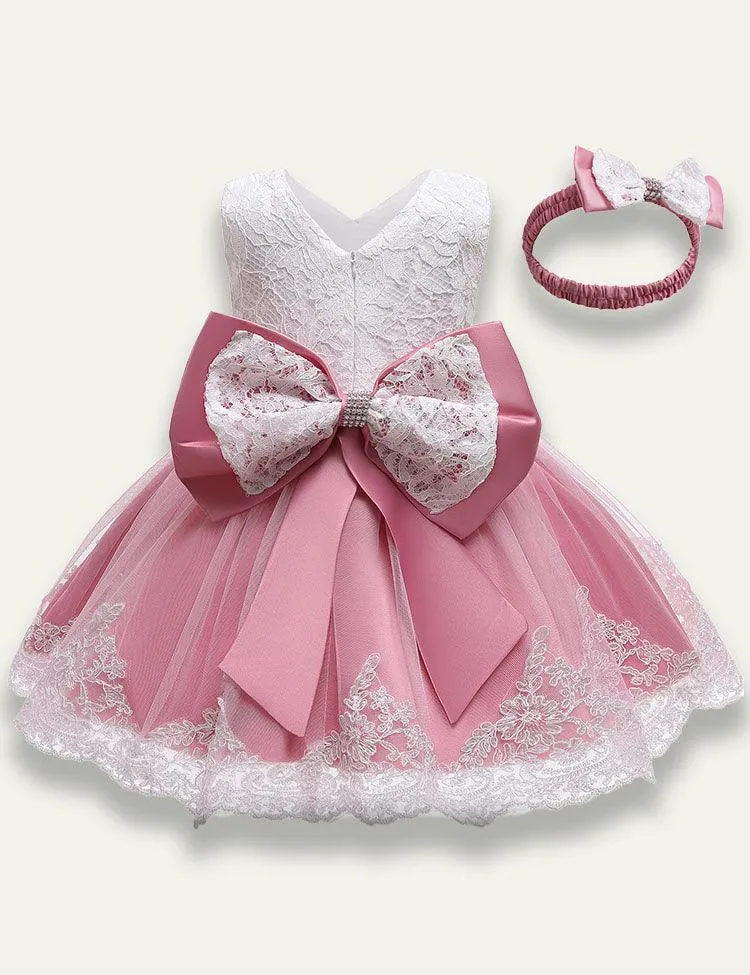 Bow Lace Party Dress - Image 3