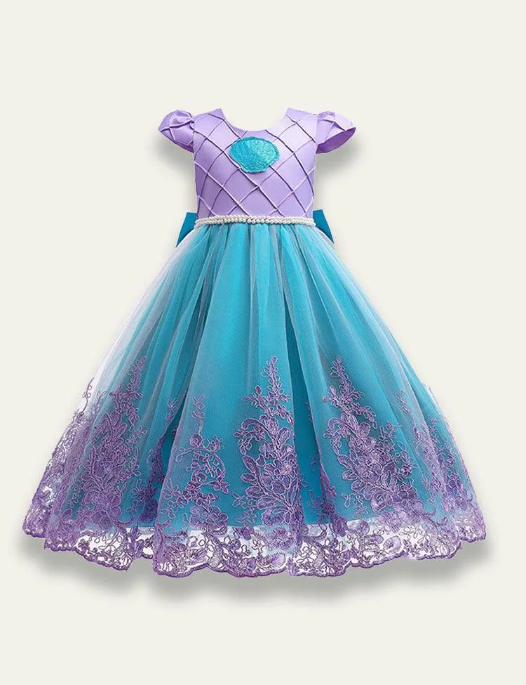 Bow Lace Stitching Party Dress