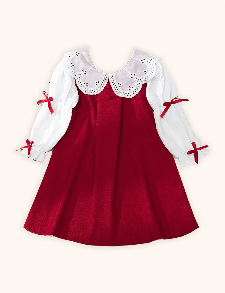 Bow Long Sleeves Dress