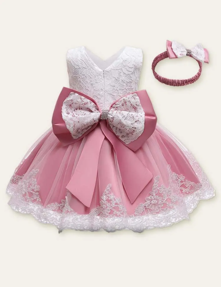 Bow Mesh Sleeveless Party Dress - Image 2