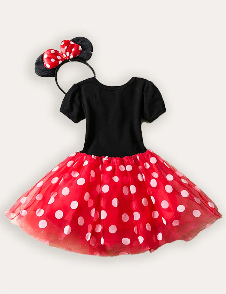 Bow Tulle Dress With Headband - Image 3
