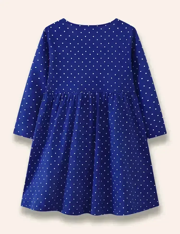 Butterfly Birdy Appliqué Dotted Dress - Image 4
