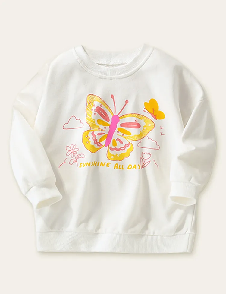 Butterfly Printed Long-Sleeve T-shirt - Image 2