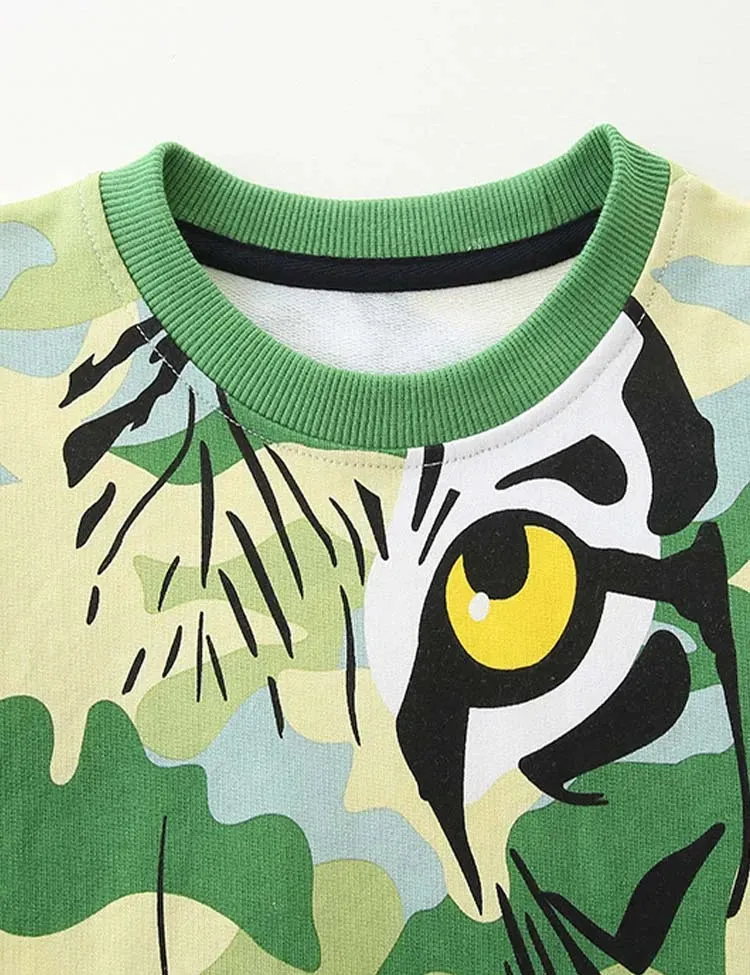 Camouflage Tiger Printed Sweatshirt - Image 3