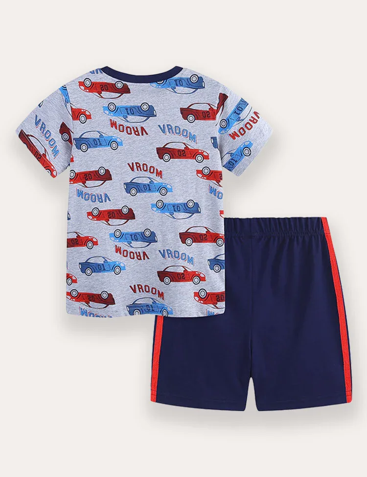 Car Print T-shirt And Shorts Set - Image 2