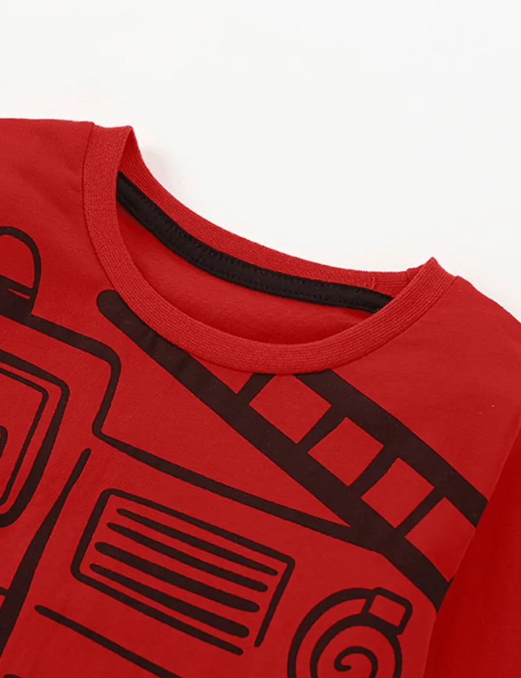 Car Printed Long-Sleeved T-shirt - Image 2