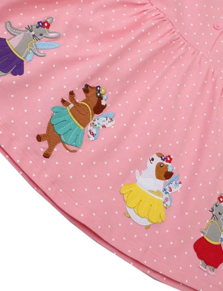 Cartoon Animal Embroidered Dress - Image 3