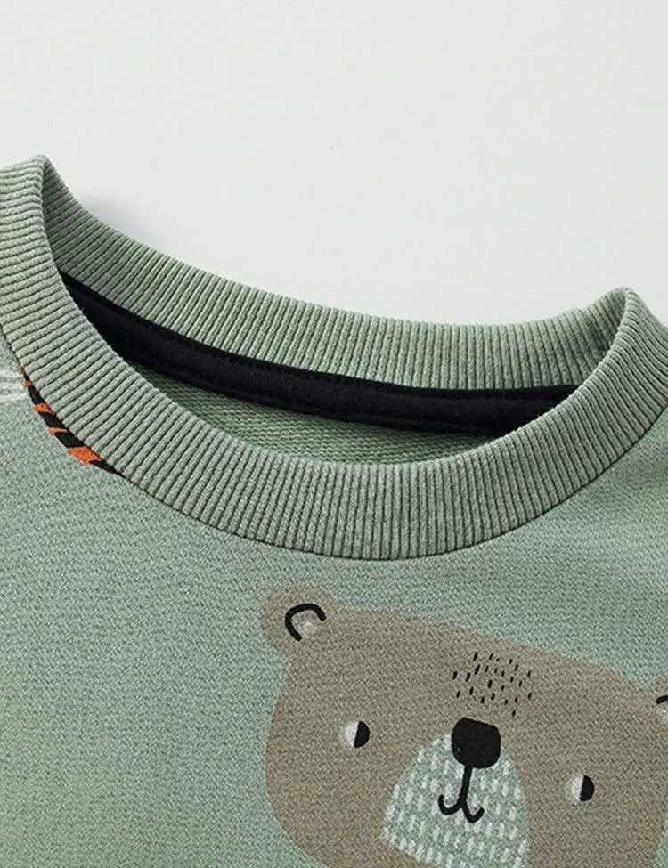 Cartoon Animal Printed Sweatshirt - Image 3