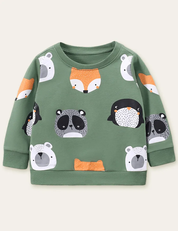 Cartoon Animal Printed Sweatshirt