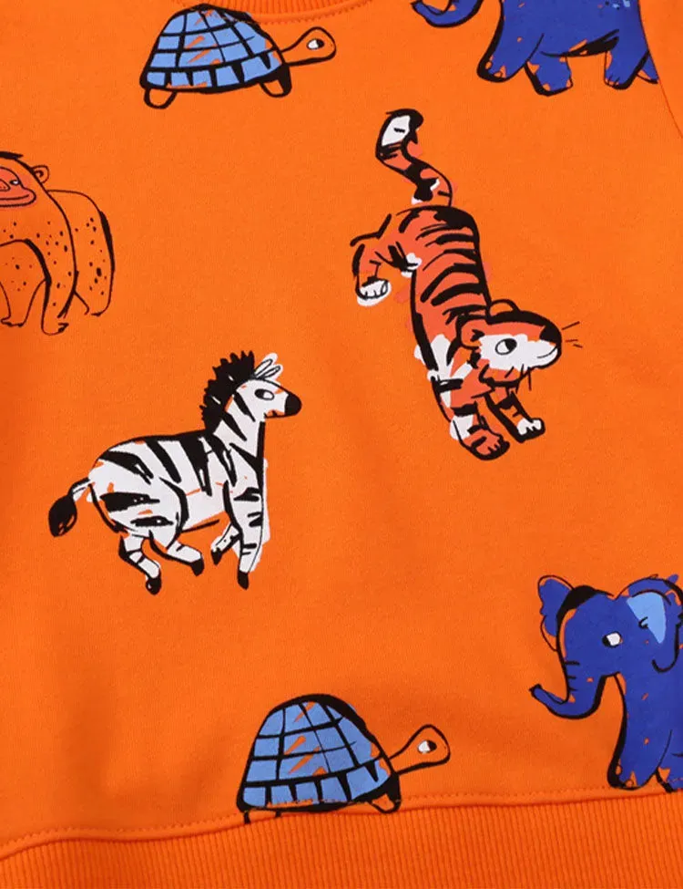 Cartoon Animal Printed Sweatshirt - Image 2