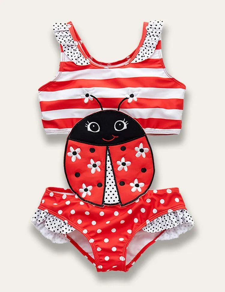 Cartoon Appliqué One Piece Swimsuit - Image 5