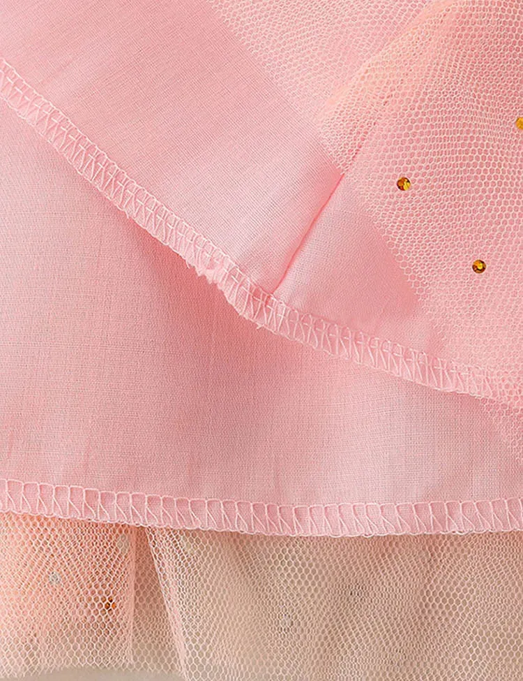 Cartoon Bear Appliqué Tulle Dress - Image 3