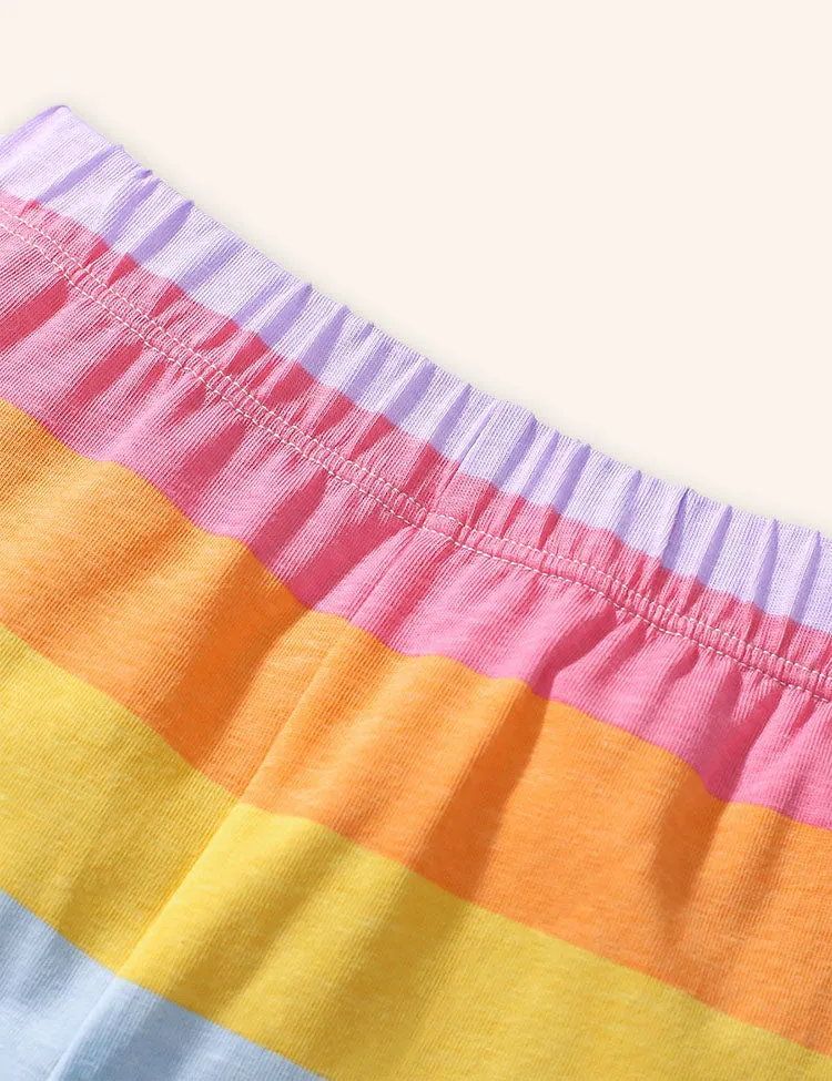 Bear Rainbow Applique Cotton T-shirt Set - Image 4