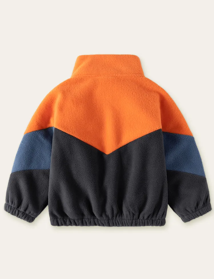 Cartoon Bighead Carp Appliqué Polar Fleece Jacket - Image 2