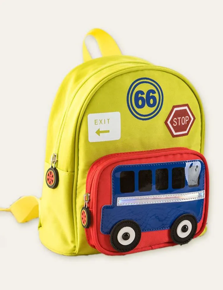 Cartoon Bus Schoolbag Backpack