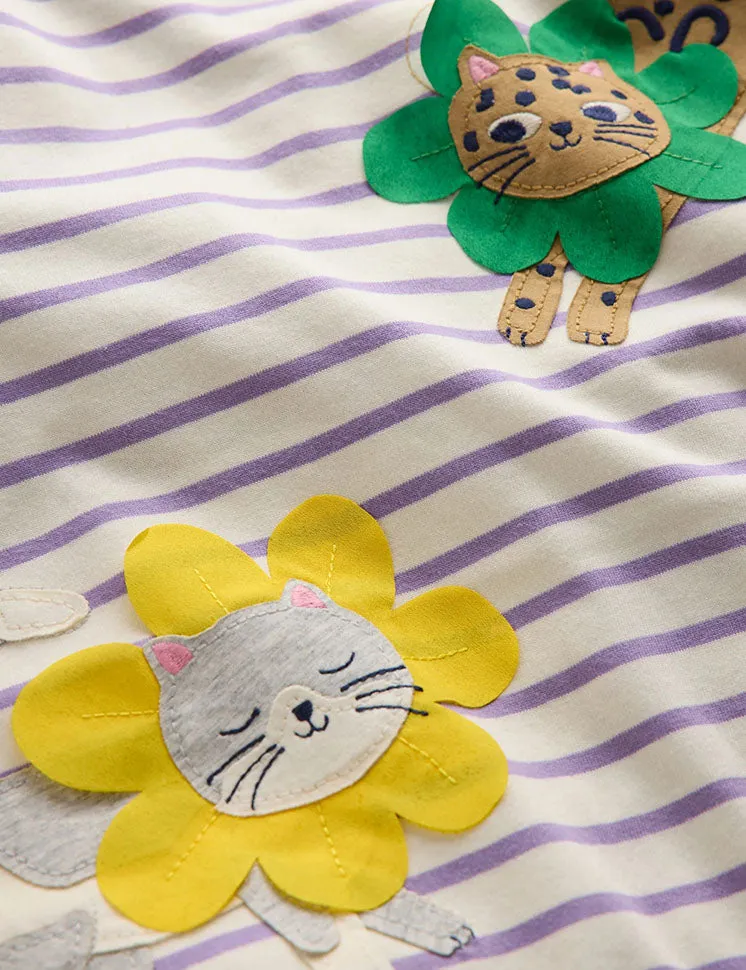 Cartoon Cat Applique Dress - Image 3