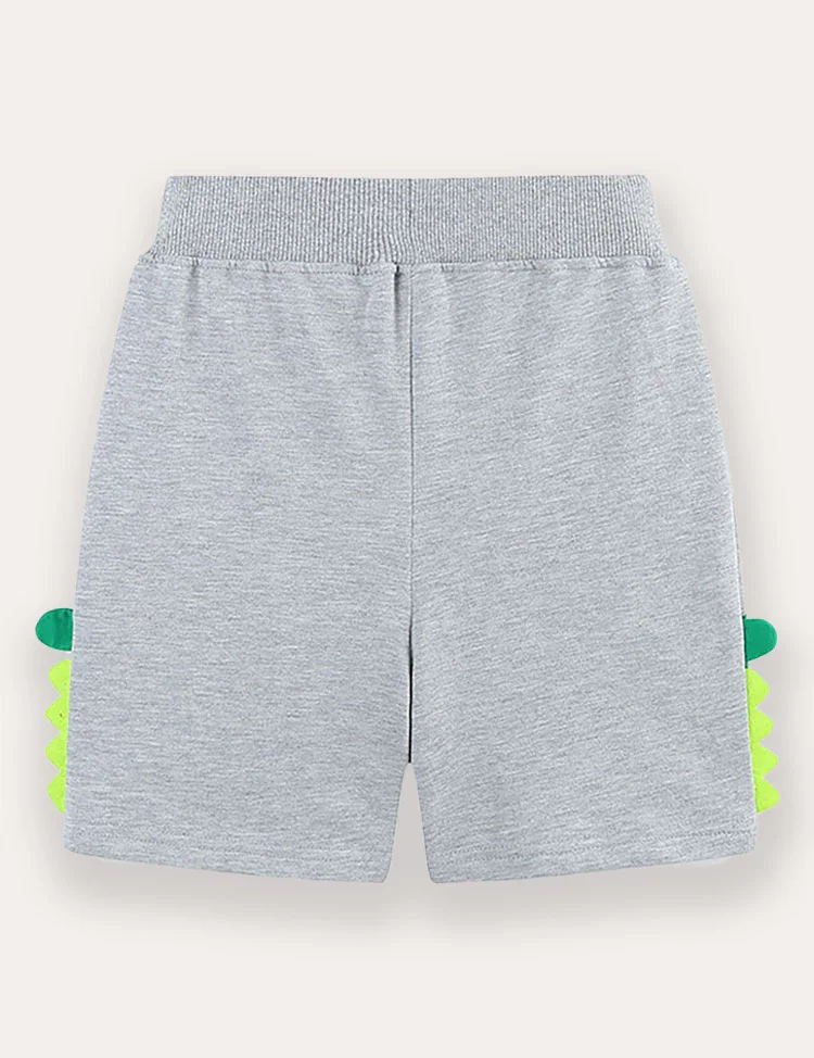 Cartoon Crocodile Applique Shorts - Image 2