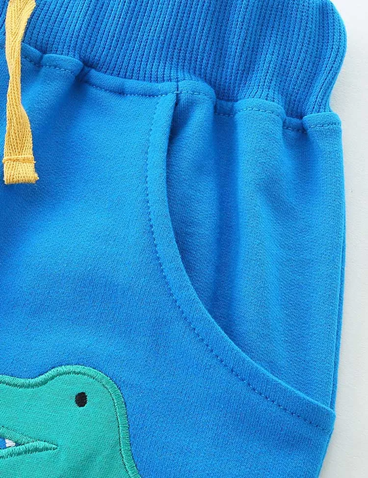 Cartoon Dinosaur Applique Shorts - Image 3