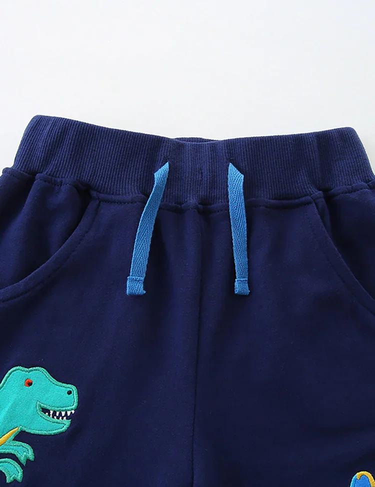 Cartoon Dinosaur Applique Shorts - Image 3