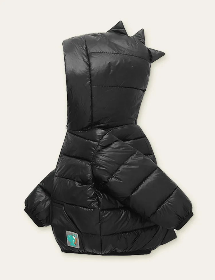 Cartoon Dinosaur Printed Zipper Design Coat - Image 6