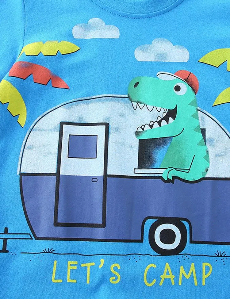 Cartoon Dinosaur Round Neck T-shirt - Image 2