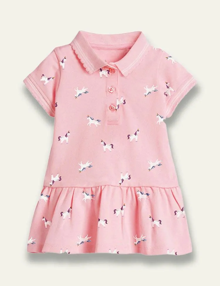 Cartoon Dotted Polo Dress