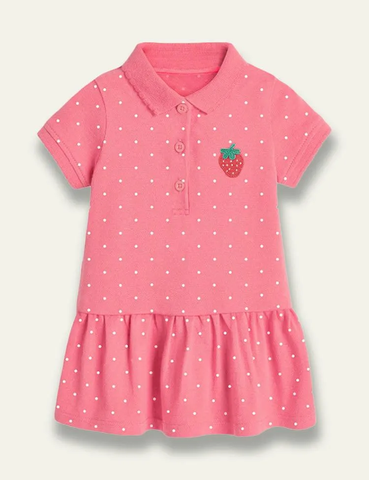 Cartoon Dotted Polo Dress - Image 3
