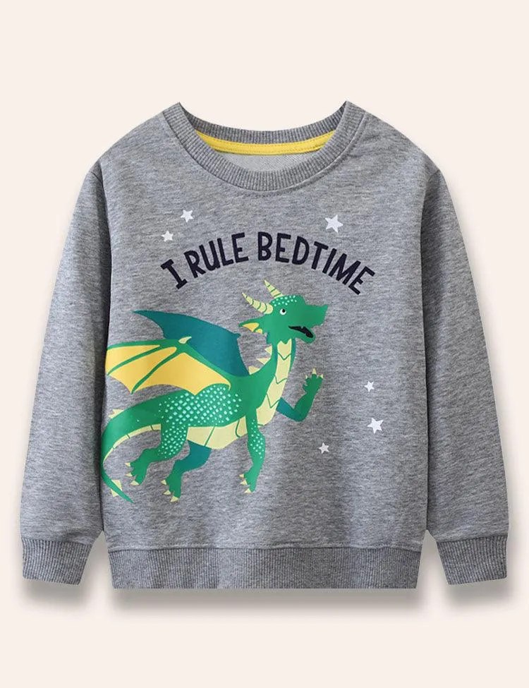 Cartoon Dragon Printed Sweatshirt