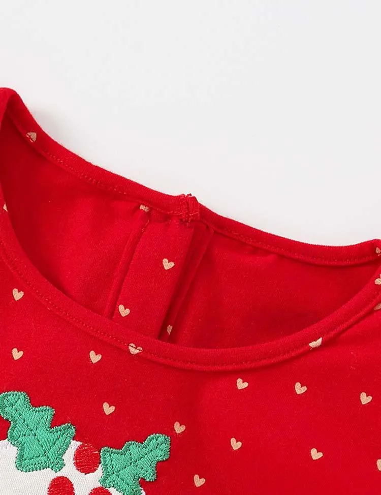 Cartoon Embroidered Dot Mesh Dress - Image 3