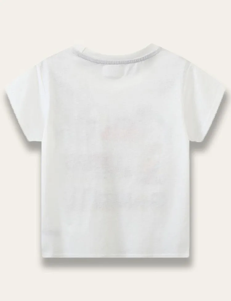 Cartoon Excavator Printed T-shirt - Image 3