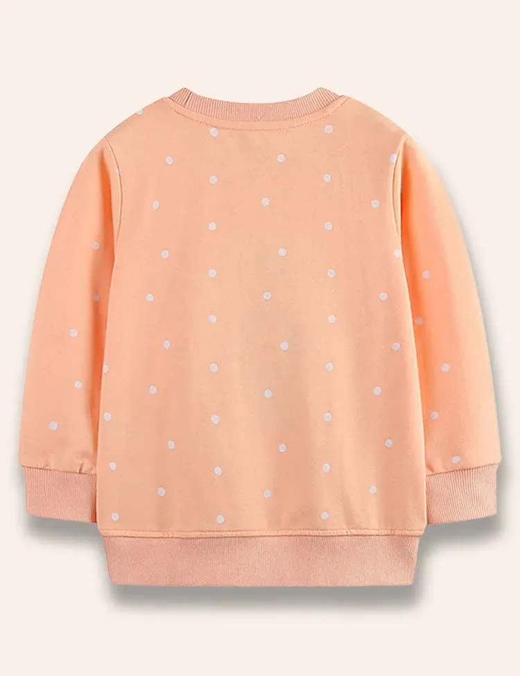 Cartoon Penguin Snowman Printed Snow Dotted Sweatshirt - Image 3