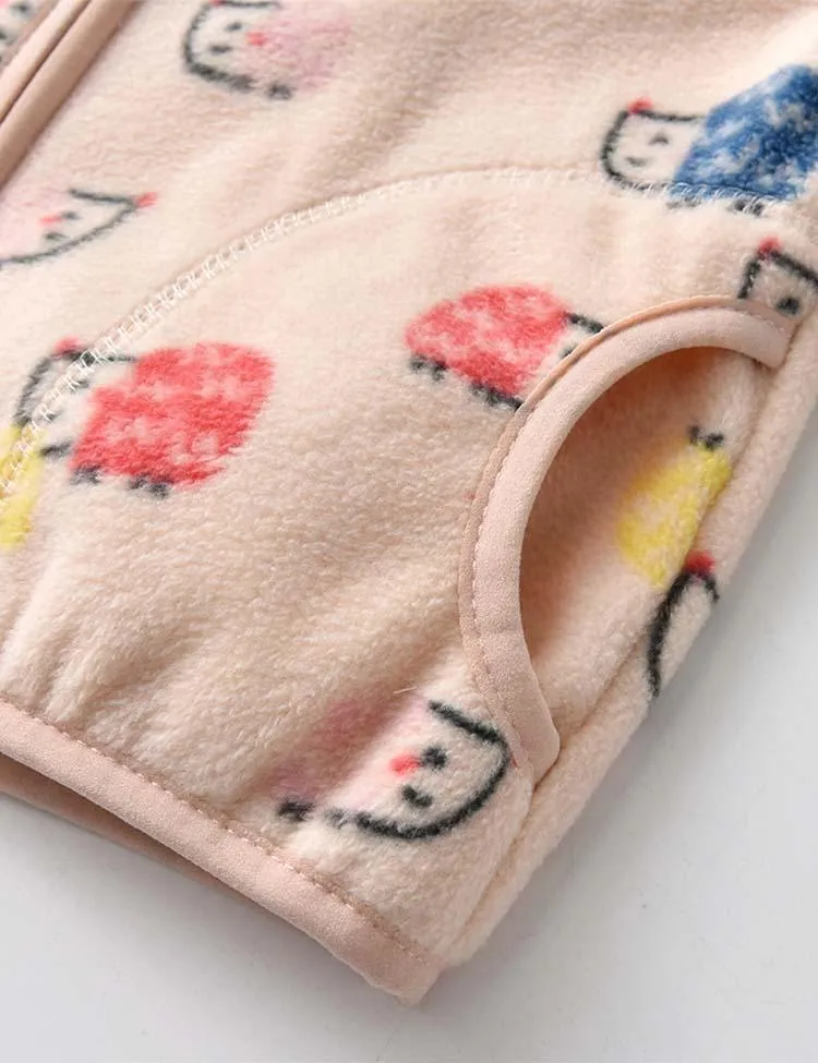 Cartoon Print Polar Fleece Jacket - Image 3